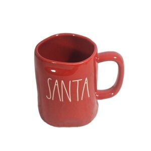 Rae Dunn SANTA Red Ceramic Mug Farmhouse Holiday Style